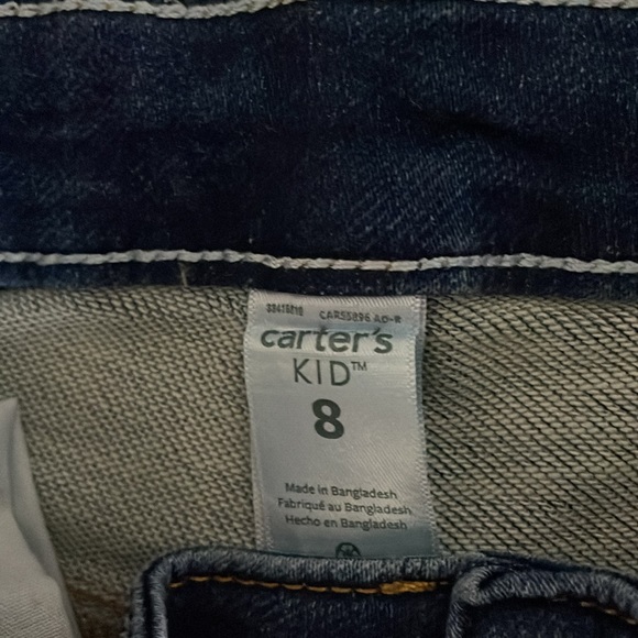 Girls size 8 Carter’s skinny blue jeans with adjustable waistband - Picture 3 of 10